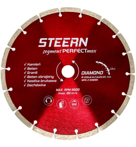 Tarcza diamentowa segmentowa STEERN SEGMENT PERFECT MAX
