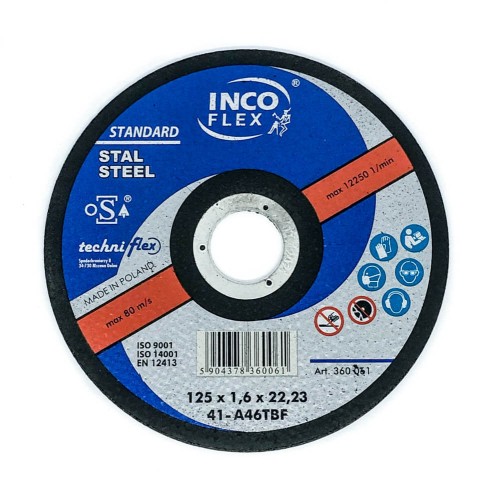 Tarcza do cięcia metalu 125 x 1,6 INCO FLEX