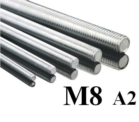 Pręt gwintowany M8 ze stali nierdzewnej A2 - M8 x 1000 mm, normy DIN 976.