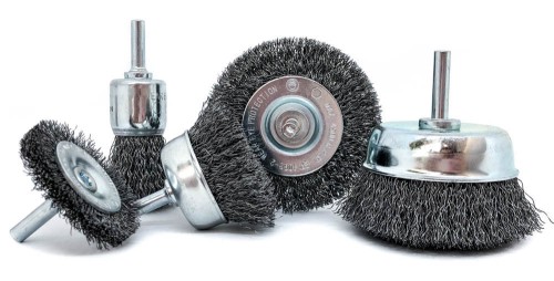 Zestaw 5 szczotek z drutu stalowego falistego na trzpieniu marki OSBORN