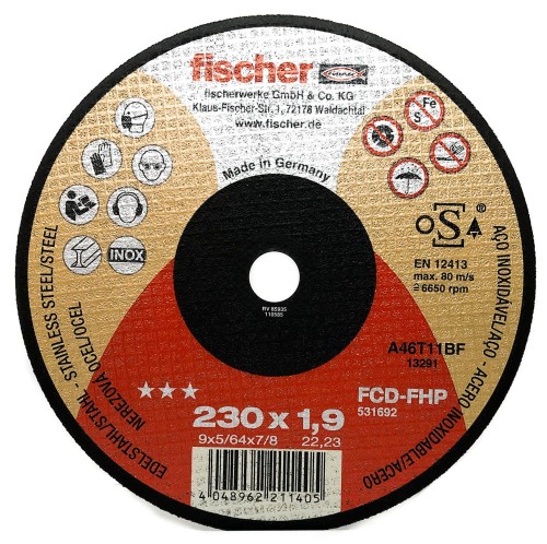 Tarcza do cięcia INOX 230 x 1,9 FISCHER