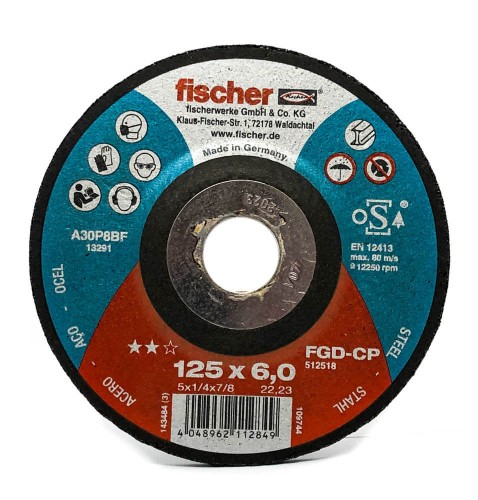 Tarcza do szlifowania stali 125 x 6,0 FISCHER