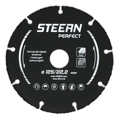 Tarcza do drewna, plastiku i tworzyw sztucznych STEERN PERFECT 125 mm