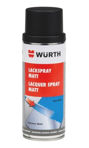 Lakier (farba) w sprayu czarny mat Würth - puszka 400 ml.