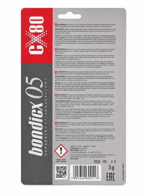 Klej cyjanoakrylowy CX80 (BONDICX 05) 5g