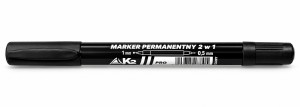Marker permanentny dwustronny 2w1 PRO K2 - czarny