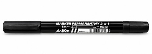 Marker permanentny dwustronny 2w1 PRO K2 czarny (1 szt.).