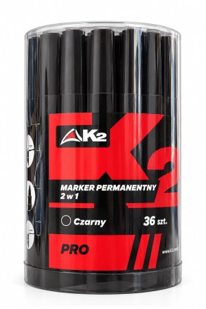 Marker permanentny dwustronny 2w1 PRO K2 - czarny