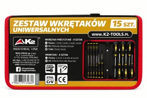 Zestaw wkrętaków uniwersalnych K2 (15 szt.)
