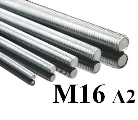 Pręt gwintowany M16 ze stali nierdzewnej A2 - M16 x 1000 mm, normy DIN 976.