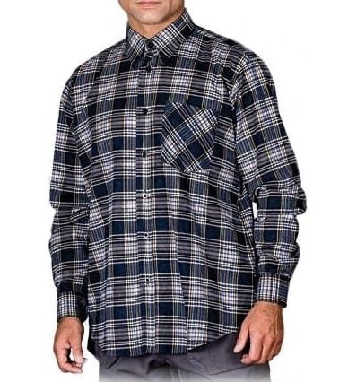 Robocza koszula flanelowa męska w kratę dostępna  w rozmiarze M, L, XL, XXL, XXXL.