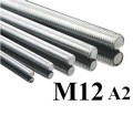Pręt gwintowany M12 ze stali nierdzewnej A2 - M12 x 1000 mm, normy DIN 976.