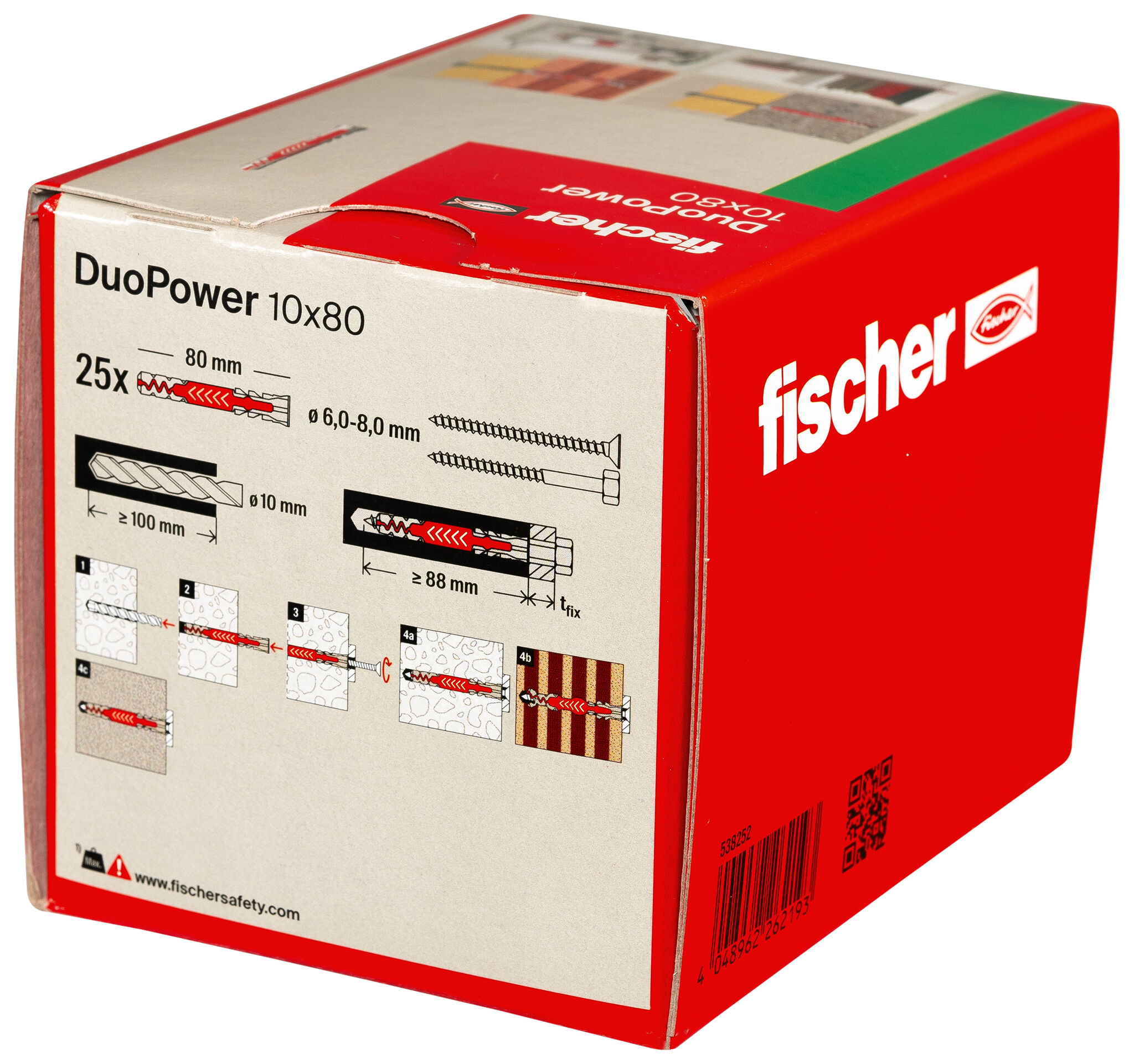 Kołki rozporowe Fischer DUOPOWER 10 x 80 mm - opakowanie 25 szt.