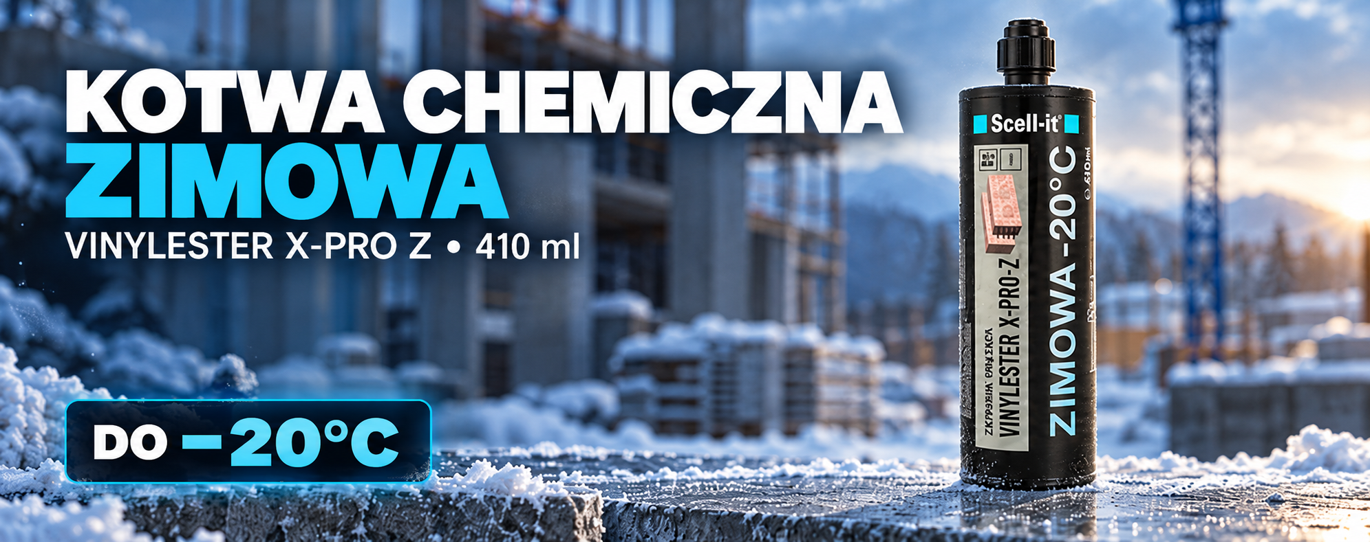 Zimowa kotwa chemiczna winyloestrowa bez styrenu 410 ml Scell-it